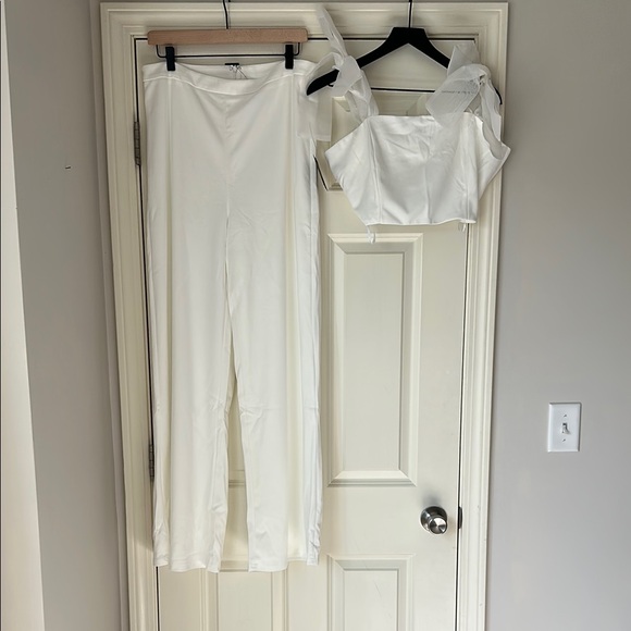 NWT Lulu's Elegant White Two-Piece Set - Picture 3 of 8